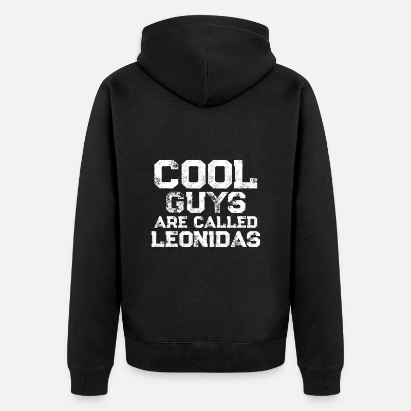 Les mecs cool s’appellent Leonidas - Veste à capuche bio Premium Unisexe - noir
