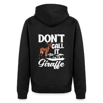 Funny zookeeper okapi lover - Unisex Premium Organic Zip Hoodie - black - Back - Nico (187cm)
