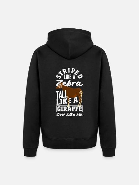 Funny zookeeper okapi lover - Unisex Premium Organic Zip Hoodie - black