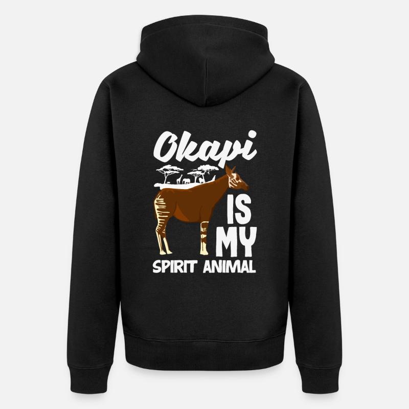 Drôle d’amant d’okapi gardien de zoo - Veste à capuche bio Premium Unisexe - noir