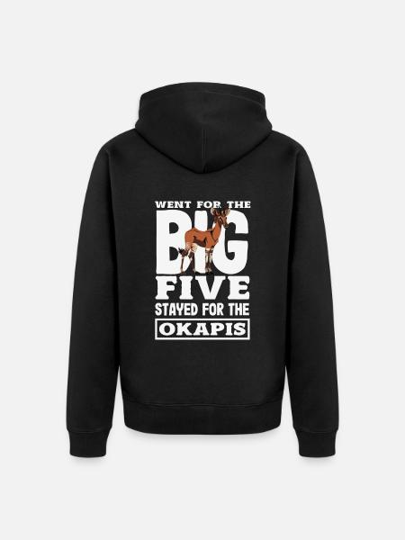 Funny zookeeper okapi lover - Unisex Premium Organic Zip Hoodie - black