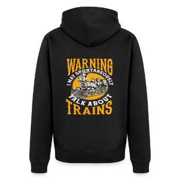 Warning parle spontanément des trains - Veste à capuche bio Premium Unisexe - noir - Dos - Nico (187cm)