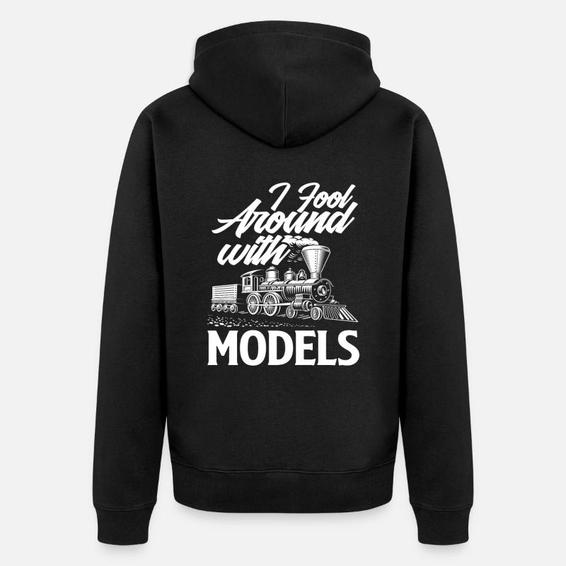 Modélisme ferroviaire Modélisme Train Trains - Veste à capuche bio Premium Unisexe - noir