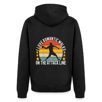 Dodgeball Dodgeball - Unisex Premium Organic Zip Hoodie - black - Back - Nico (187cm)