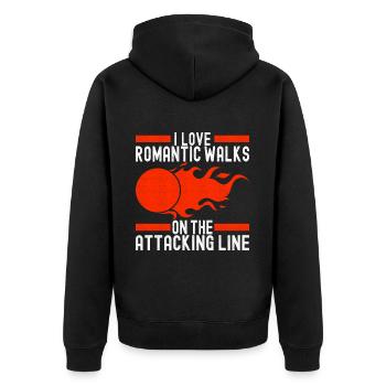 Dodgeball Dodgeball - Unisex Premium Organic Zip Hoodie - black - Back - Nico (187cm)