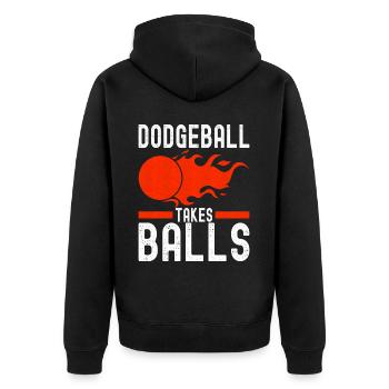 Dodgeball Dodgeball - Unisex Premium Organic Zip Hoodie - black - Back - Nico (187cm)