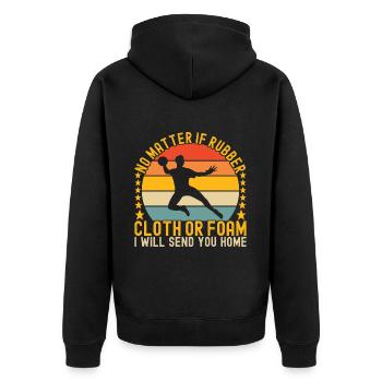 Dodgeball Dodgeball - Unisex Premium Organic Zip Hoodie - black - Back - Nico (187cm)