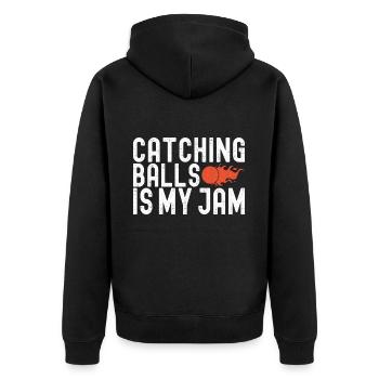 Dodgeball Dodgeball - Unisex Premium Organic Zip Hoodie - black - Back - Nico (187cm)