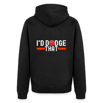 Dodgeball Dodgeball - Unisex Premium Organic Zip Hoodie - black - Back - Nico (187cm)