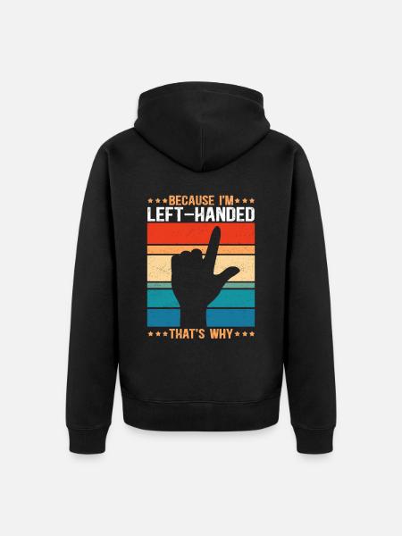 Linkshänder Linkshändige Linkshändig Geschenk - Unisex Premium Bio Zip Hoodie - Schwarz