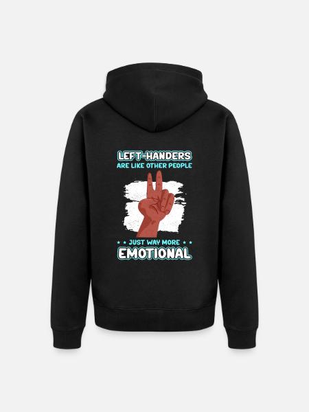 Linkshändig Linkshändige Linkshänder Geschenk - Unisex Premium Bio Zip Hoodie - Schwarz