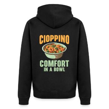 Cioppino Lover Foodie Nourriture Mer Américaine - Veste à capuche bio Premium Unisexe - noir - Dos - Nico (187cm)