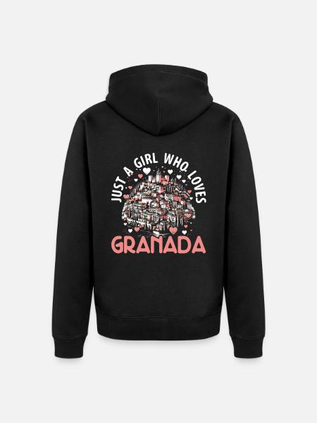 Granada Spanien Reisen Urlaub Granada Skyline - Unisex Premium Bio Zip Hoodie - Schwarz