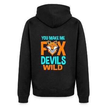 You make me fox Devils wild - Unisex Premium Organic Zip Hoodie - black - Back - Nico (187cm)