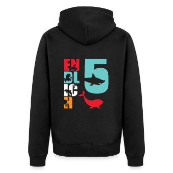 Enfin 5 poissons-requins - Veste à capuche bio Premium Unisexe - noir - Dos - Nico (187cm)