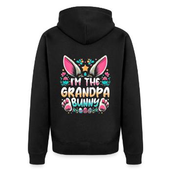 Je suis le grand-père lapin - Veste à capuche bio Premium Unisexe - noir - Dos - Nico (187cm)
