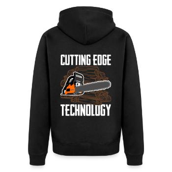 Chain Saw Lumberjack Chainsaw - Unisex Premium Organic Zip Hoodie - black - Back - Nico (187cm)