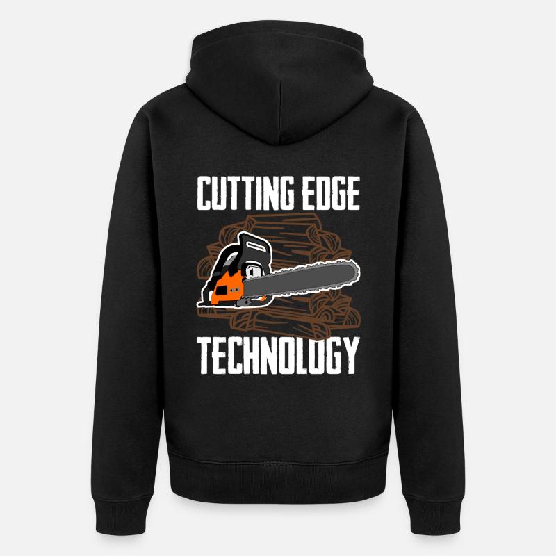 Tronçonneuse Bûcheron Tronçonneuse - Veste à capuche bio Premium Unisexe - noir