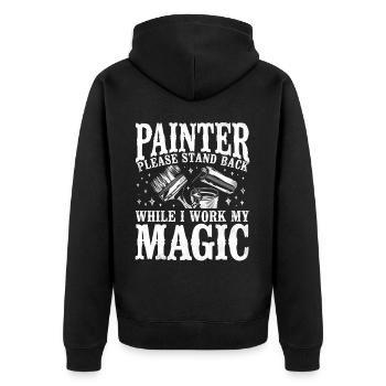 House Painter Decorator Painter - Unisex Premium Organic Zip Hoodie - black - Back - Nico (187cm)