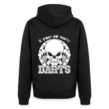 Fléchettes Jeu de fléchettes drôle Joueur de fléchettes - Veste à capuche bio Premium Unisexe - noir - Dos - Nico (187cm)