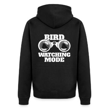 Bird Watching Mode Funny Birding Birdwatcher - Unisex Premium Bio Zip Hoodie - Schwarz - Hinten - Nico (187cm)