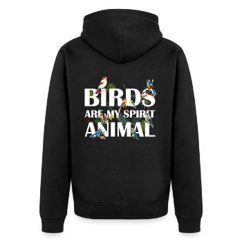 Birds Are My Spirit Animal Birdwatching Funny Bird - Unisex Premium Bio Zip Hoodie - Schwarz - Hinten - Nico (187cm)