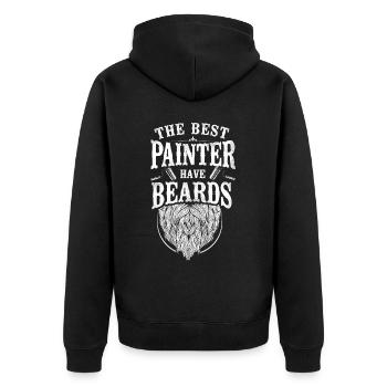 House Painter Decorator Beard The - Unisex Premium Bio Zip Hoodie - Schwarz - Hinten - Nico (187cm)