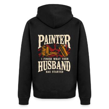 House Painter Decorator Painter I - Unisex Premium Organic Zip Hoodie - black - Back - Nico (187cm)