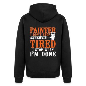 House Painter Decorator Painter I - Unisex Premium Organic Zip Hoodie - black - Back - Nico (187cm)