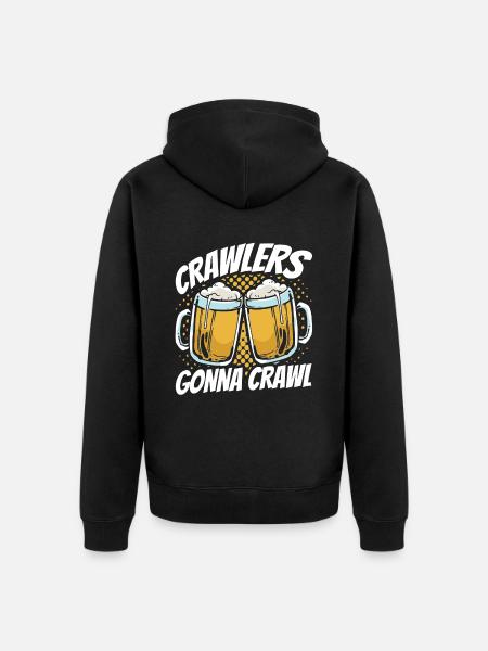 Crawled Pub Crawl Alcohol Drinking - Unisex Premium Bio Zip Hoodie - Schwarz