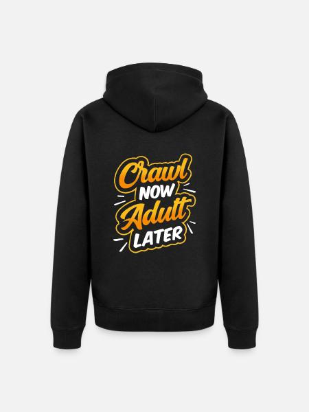 Crawled Pub Crawl Alcohol Drinking - Unisex Premium Bio Zip Hoodie - Schwarz