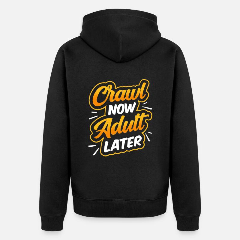 Crawled Pub Crawl Alcohol Drinking - Unisex Premium Bio Zip Hoodie - Schwarz