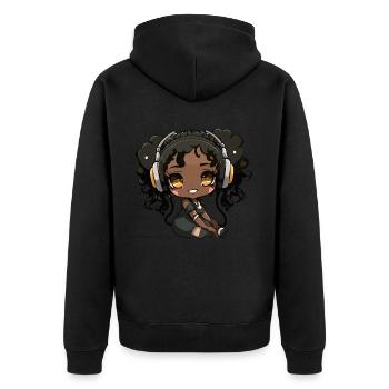 K-Pop Anime African American Kpop Music - Unisex Premium Organic Zip Hoodie - black - Back - Nico (187cm)