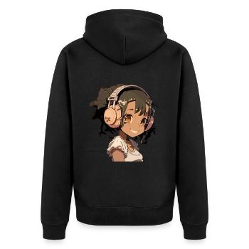 K-Pop Anime African American Kpop Music - Unisex Premium Organic Zip Hoodie - black - Back - Nico (187cm)