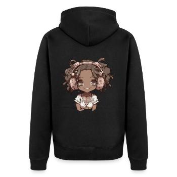 K-Pop Anime African American Kpop Music - Unisex Premium Organic Zip Hoodie - black - Back - Nico (187cm)