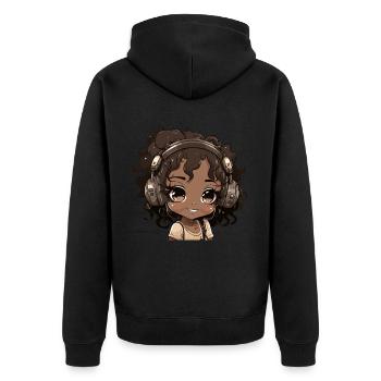K-Pop Anime African American Kpop Music - Unisex Premium Organic Zip Hoodie - black - Back - Nico (187cm)