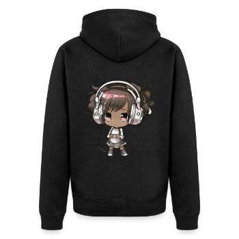 K-Pop Anime African American Kpop Music - Unisex Premium Organic Zip Hoodie - black - Back - Nico (187cm)