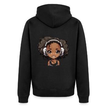 K-Pop Anime African American Kpop Music - Unisex Premium Organic Zip Hoodie - black - Back - Nico (187cm)