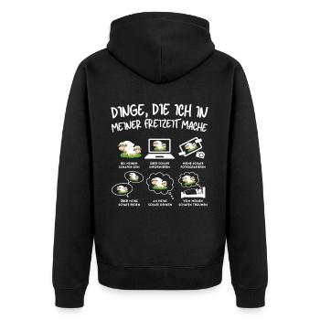 Lustiger Schaf Schafe Schäferei Schafhirte - Unisex Premium Bio Zip Hoodie - Schwarz - Hinten - Nico (187cm)