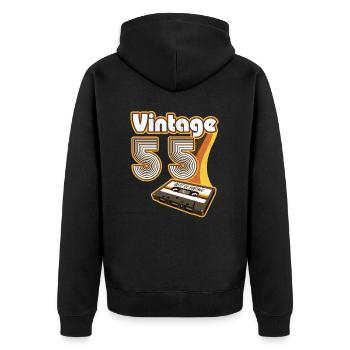 1955 Anniversaire né en 1955 Rétro Vintage - Veste à capuche bio Premium Unisexe - noir - Dos - Nico (187cm)