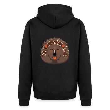 Echidna Kinder Design Schnabeligel - Unisex Premium Bio Zip Hoodie - Schwarz - Hinten - Nico (187cm)