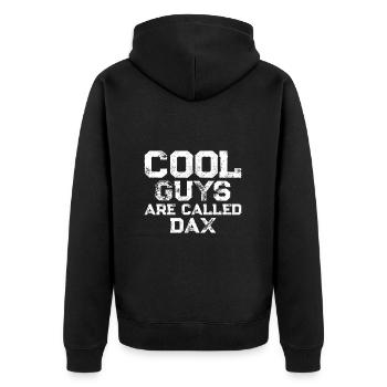 Les mecs cool s’appellent Dax - Veste à capuche bio Premium Unisexe - noir - Dos - Nico (187cm)