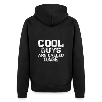 Les gars cool s’appellent Gage - Veste à capuche bio Premium Unisexe - noir - Dos - Nico (187cm)