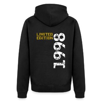 1998 édition limitée cadeau d’anniversaire femme mari - Veste à capuche bio Premium Unisexe - noir - Dos - Nico (187cm)