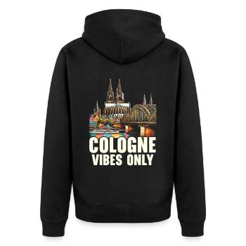 Cologne Allemagne Voyage Vacances J’aime Cologne - Veste à capuche bio Premium Unisexe - noir - Dos - Nico (187cm)