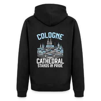 Cologne Allemagne Voyage Vacances J’aime Cologne - Veste à capuche bio Premium Unisexe - noir - Dos - Nico (187cm)