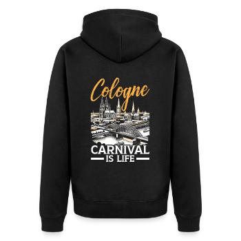 Cologne Allemagne Voyage Vacances J’aime Cologne - Veste à capuche bio Premium Unisexe - noir - Dos - Nico (187cm)