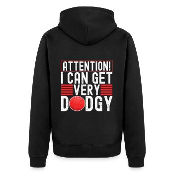 Dodgeball Dodgeball - Unisex Premium Organic Zip Hoodie - black - Back - Nico (187cm)