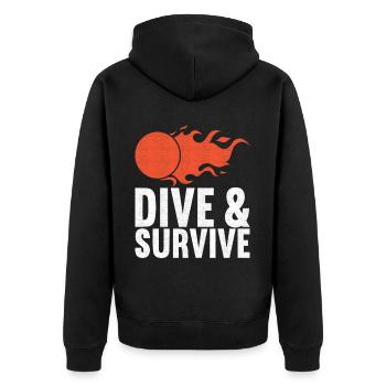 Dodgeball Dodgeball - Unisex Premium Organic Zip Hoodie - black - Back - Nico (187cm)