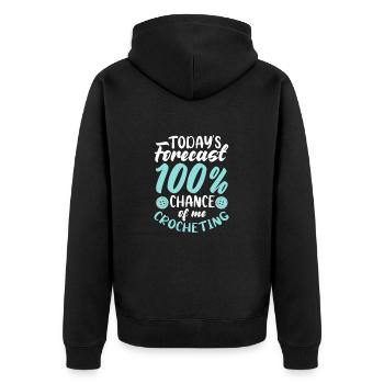 Crochet Knitting Sewing Seamstress Gift - Unisex Premium Organic Zip Hoodie - black - Back - Nico (187cm)